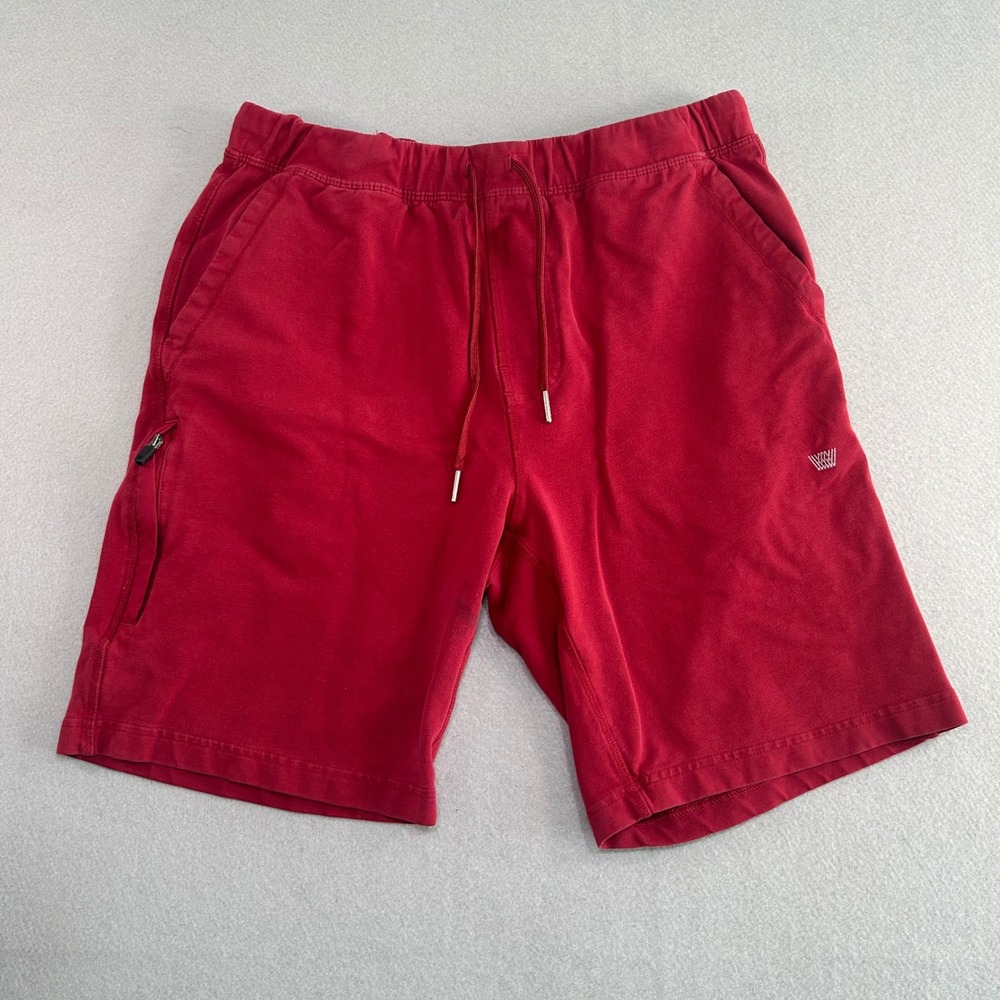 Mack Weldon Shorts Mens Medium Red Drawstring Zipper Pocket Casual